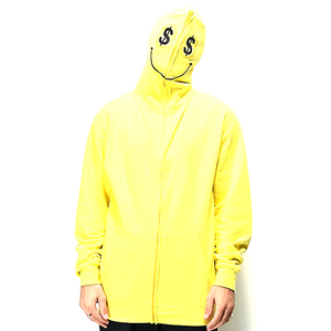 Vente en gros de sweats à capuche jaunes avec fermeture éclair brodés en molleton épais pour hommes à imprimé dollar à vendre en vrac - Product Image 6