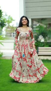 ชุดเดรส Anarkali ลายพิมพ์ดิจิทัลขนเฟอร์เทียม ดีไซน์ล่าสุดสำหรับผู้หญิง สำหรับงานแต่งงาน โดย FabZone - Product Image 3