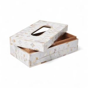 Caja de Pañuelos Decorativa Hecha a Mano con Incrustaciones de Nácar, para Interiores Modernos, Venta al Por Mayor - Product Image 2