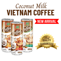 Fabricante de Bebidas OEM ODM de Marca Privada, Café Robusta y Arábica Vietnamita de 355 ml con Leche de Coco Enlatado en Diversos Sabores