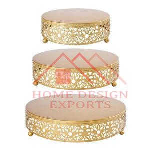 แท่นโชว์เค้กโลหะทำจากโลหะสำเร็จรูปสีทองหรูหราตั้งโต๊ะสำหรับตกแต่งเค้ก - Product Image 5