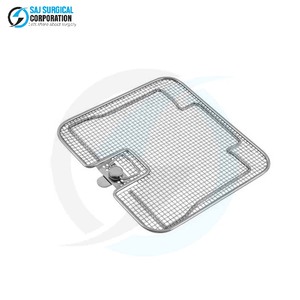 Couvre-panier unique pour panier plat à base plate, en acier inoxydable haute performance, manuel, réutilisable, pour stérilisation médicale - Product Image 1