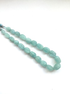 ลูกปัดอะความารีนธรรมชาติแกะสลักทรงกลม สำหรับทำเครื่องประดับอัญมณี สร้อยคอ - Product Image 6