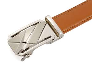 เข็มขัดหนังแท้สำหรับผู้ชายปรับแต่งได้พร้อมระบบอัตโนมัติสำหรับหัวเข็มขัดดีไซน์เนอร์แฟชั่นแบบเรียบง่าย - Product Image 4