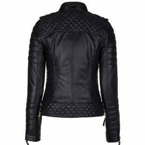 OEM ODM Vestes pour femmes Veste en cuir Dames élégantes Vêtements d'extérieur décontractés Veste de motard Mode tendance Approvisionnement direct d'usine - Product Image 6
