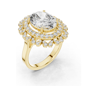 แหวนเพชรแล็บ 1.08 กะรัต ทรงฮาโล สำหรับผู้หญิง ความใส VVS-VS EF ทอง 18KT, 14KT, 10KT และเงิน 925  ทองชมพู, ทองเหลือง, ทองขาว - Product Image 4