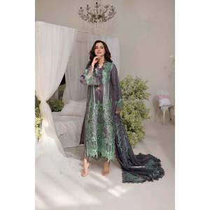 Conjunto de Traje de Lino Bordado de Lujo para Mujer Sobia Nazir, Diseño 2025, 3B-TC-1538 - Product Image 1