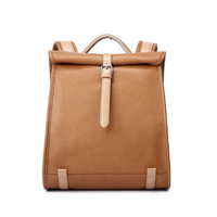 Sac à dos pour ordinateur portable en cuir véritable marron foncé, grande capacité, voyage en plein air, unisexe, résistant à l'eau, style japonais
