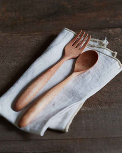 ชุดช้อนไม้ทำมือคุณภาพพรีเมียม ไม่เคลือบผิว ผลิตในอินเดีย - Product Image 1