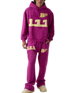 ชุดวอร์มผ้าฟลีซสำหรับผู้ชายเสื้อมีฮู้ดฟอกสีแบบวินเทจขนาดใหญ่มีโลโก้ตามสั่งมาใหม่2025 - Product Image 1