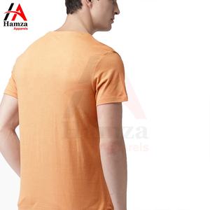 T-shirt décontracté orange de qualité supérieure à manches courtes en tissu de coton confortable T-shirts pour hommes par Hamza Apparels - Product Image 3