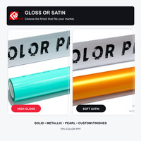 Film de protection de peinture couleur personnalisée, bleu glacier satiné, TPU PPF, correspondance Pantone RAL