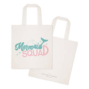 Sac fourre-tout en toile de coton à fermeture ouverte avec motif couleur unie de la collection Mermaid Squad - Product Image 2