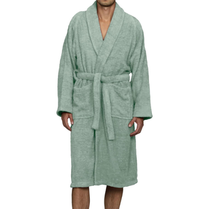 Venta al por mayor de lujo Unisex Terry algodón Albornoz Diseño de logotipo personalizado Easy Dry & Soft Ropa de dormir para hotel y uso en el hogar Combo Pack - Product Image 5