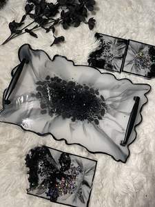 BANDEJA DE SERVICIO EPOXI DE RESINA PERSONALIZABLE CON ESTILO MOON Diseño rectangular para el hogar Restaurante Hotel Bandeja de resina - Product Image 4