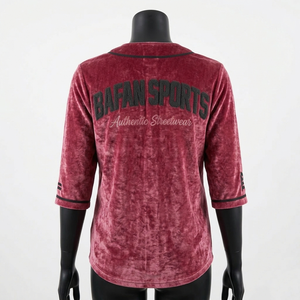 Camiseta de Béisbol para Mujer, 210 GSM, Poliéster de Alta Calidad, Tacto Suave, Color Granate, Sublimación, Logotipo Personalizado - Product Image 5