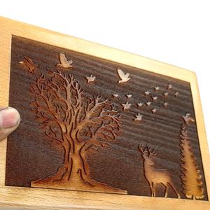 Caja de cremación de madera de haya para cenizas humanas Dear Tree urna personalizada para mascotas Entierro hecho a mano - Product Image 4