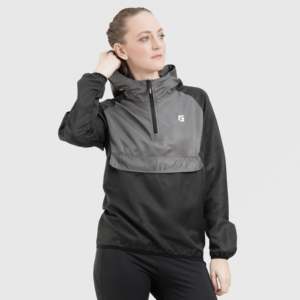 Sudadera con Capucha Orphix Resistente al Viento, Color Negro-Gris, para Otoño - Product Image 3