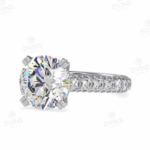 Madison Bague de fiançailles en diamant naturel rond 1.5ct Style classique avec diamant naturel VVS Or 18 carats Fêtes 14 carats - Product Image 3