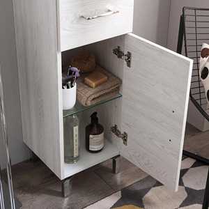 Meuble colonne de salle de bain sur pied Koricini Ravenna 148 cm en chêne blanc avec portes et tiroir - Product Image 5