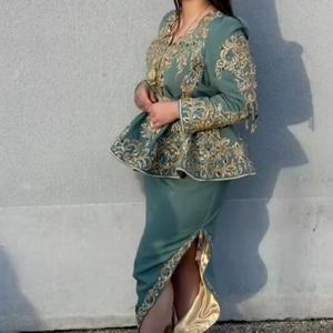 NEW-STUNNING GREY <b>JACKET</b>-KARAKOU DRESS on VELVET FABRIC WITH Embellished Crystal Glass Beads,stone,Dabka Work for <b>Wedding</b>=2025 - Product Image 1