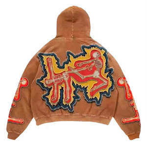 Sweatshirts en coton pour hommes Impression personnalisée Logo Pull unisexe épais Sweats à capuche unis surdimensionnés pour hommes - Product Image 4