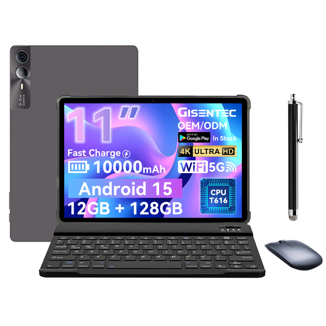 2025 High resolution tablet F11 6GB RAM 128GB ROM 11 Inch FHD Fast Speed Gaming Dual Sim Card 4G Business Tablets with Keyboard