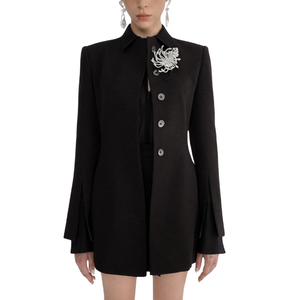 Recién llegado Blazer Femme negro Beige blanco Alai Tailored Blazer 61% rayón 39% ropa de algodón mujeres Vietnam fabricante Original - Product Image 1