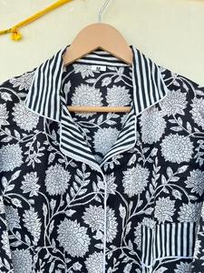 Traje de noche de algodón 100% hecho a mano indio, ropa de dormir informal elegante con estampado Floral para primavera, regalo de invierno ODM de lujo para ella para - Product Image 2