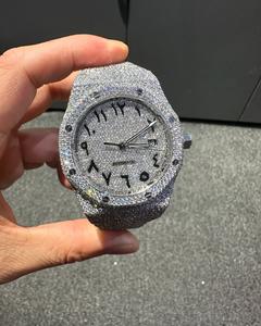 Montre VVS Moissanite Diamond, montre-bracelet à mouvement automatique glacé, montre de luxe en diamant pour lui, bijoux Hip Hop unisexe - Product Image 1