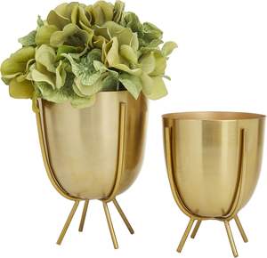 Vase de fleur de décor à la maison de luxe avec le planteur extérieur intérieur parfait de couleur d'or pour la décoration à la maison élégante - Product Image 1