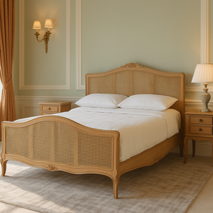 London Collection 135 cm Estructura de cama de madera maciza 001 Muebles elegantes ligeros con acabado natural Diseño moderno para el dormitorio del hogar - Product Image 1