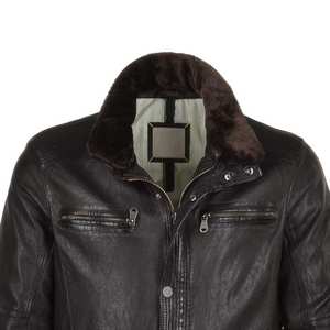 Chaqueta de Cuero Personalizada de Alta Calidad para Hombre, con Cuello de Piel, MOQ Bajo, Talla Grande, Informal, Transpirable y Tejida - Product Image 5