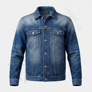 Chaqueta Vaquera Personalizada de Alta Gama para Hombre, Calidad Premium, Transpirable, Resistente al Viento, Cuello Alto, Reversible, Informal para Invierno - Product Image 1