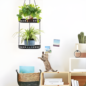 Panier suspendu décoratif en métal support pour jardinière support noir pour pot de plantes chaîne suspendue pour jardinière de fleurs avec crochet au plafond - Product Image 5