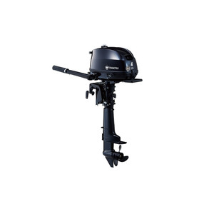 Motor Fuera de Borda Tohatsu MFS4DDL de 4hp, Combustible Eléctrico, Nuevo, Refrigeración por Agua, Eje Largo de 20 Pulgadas, Acelerador de Barra para Barcos, Stock Especial - Product Image 1
