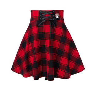 กระโปรงมินิสั้นทรงพลีทเอวธรรมชาติคุณภาพสูงแบบ OEM สำหรับผู้หญิง ตกแต่งด้วยหนังแท้/ผ้าเดนิมและลูกไม้ - Product Image 2