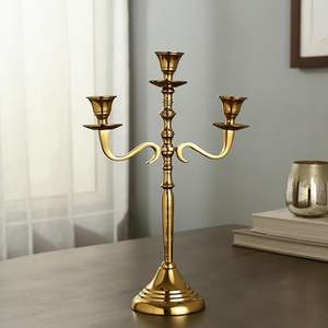 Porte-bougie en métal de luxe unique, décoration romantique pour dîner aux chandelles, décoration de mariage, support de bougie - Product Image 6