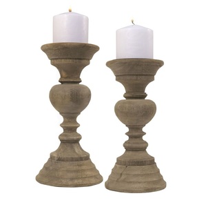 Portavelas de madera, candelabro, decoración de boda, mesa de comedor, candelabro - Product Image 4