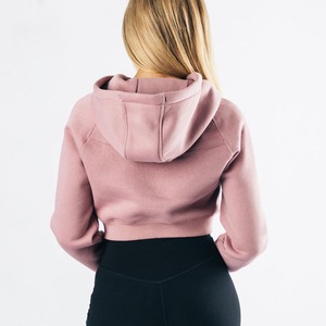 Sudadera con capucha de manga larga personalizada para mujer, Top corto, sudadera deportiva corta, Sudadera con capucha estampada, sudaderas con dobladillo crudo recortado - Product Image 2