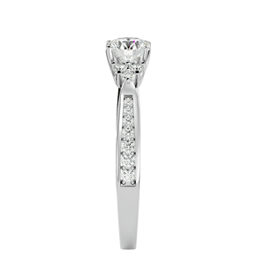 Daisy Diamond Cluster <b>Ring</b> <b>Cushion</b> Cut Zircon with Gold & Rhodium Plating Floral Pattern for <b>Weddings</b> - Product Image 3