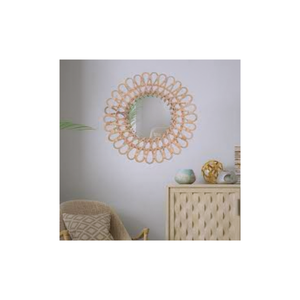 Espejo de pared de ratán Decoración natural de alta calidad Artesanía Tamaño personalizado Hecho en el fabricante de Vietnam - Product Image 3