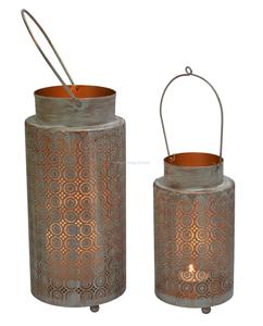 ชุดเชิงเทียนทรงเสา 2 ชิ้น งานเหล็กฉลุลายโบราณ ทำมือ สำหรับตกแต่งบ้านในวันคริสต์มาสและวันวาเลนไทน์ - Product Image 2