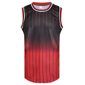 Maillots de basket-ball pour hommes imprimés au design personnalisé respirant 100% polyester évacuant l'humidité à séchage rapide antibactérien réversible - Product Image 1