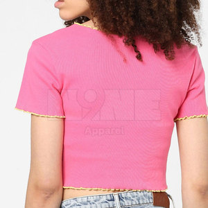 Haute qualité femmes haut court T-Shirt dernière conception haut court T-Shirt coton Polyester femmes haut court T-Shirt - Product Image 4