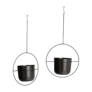 Iron-Made Elegant <b>Hanging</b> Flower Pot <b>Planter</b> for <b>Indoor</b> & Outdoor Garden Decor Watering Window Wall Window Wall Decoration - Product Image 2