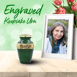<b>Small</b> Green <b>Urn</b> - Mini Cremation <b>for</b> <b>Human</b> <b>Ashes</b> with Premium Box & Bag - Keepsake <b>Urn</b> <b>for</b> Men & Women - Honour Your Loved - Product Image 2