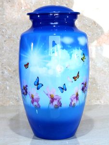 Contenedor de Metal Jar Pot Urna de cremación Urnas de mariposa estándar de tamaño completo para cenizas Recuerdo para cenizas Adulto Mujer Tamaño personalizado - Product Image 4