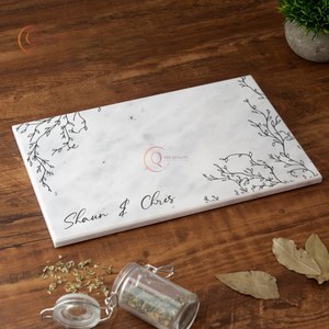 Tabla de cortar de cocina cuadrada de mármol blanco y negro de lujo, utensilios de cocina antideslizantes duraderos - Product Image 3