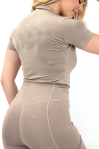 Chemises d'équitation à manches courtes pour femmes, vêtements équestres à demi-fermeture éclair - Product Image 2